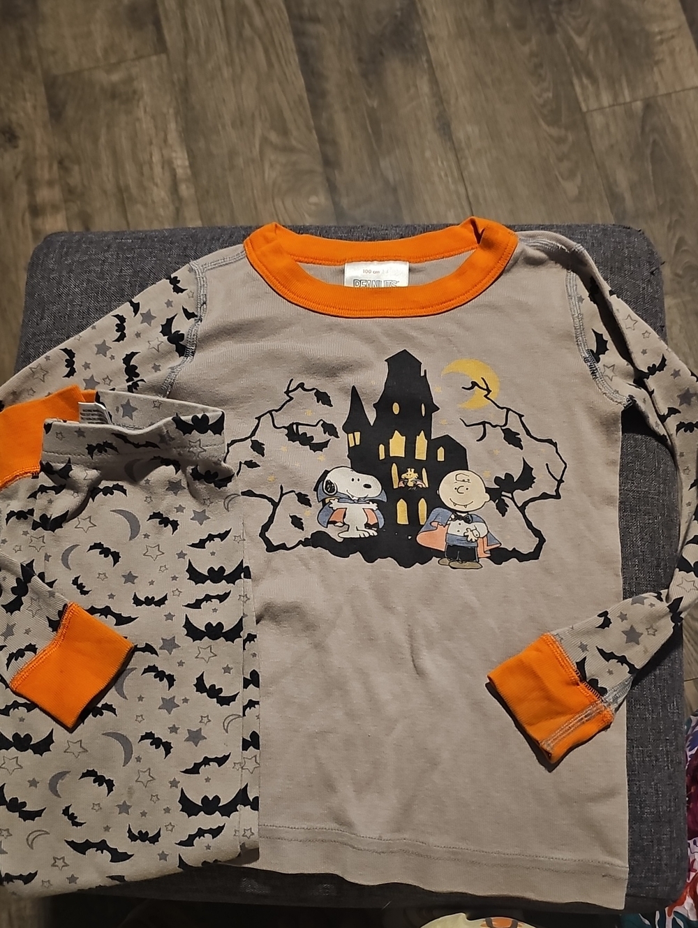 Hanna Andersson Peanuts Halloween Pajama Set Holiday Bats Snoopy Size Moon